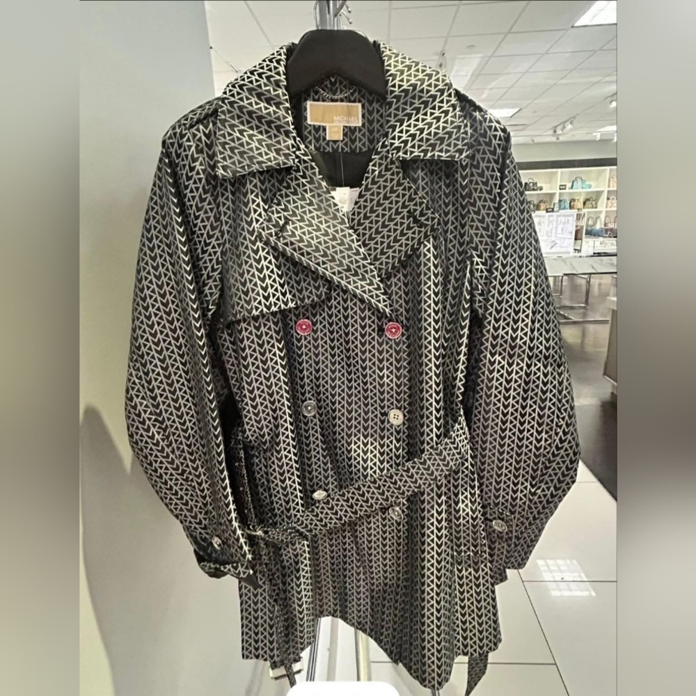 Michael Kors Black and White Trench Coat